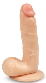 Телесный фаллоимитатор с присоской - 15 см.