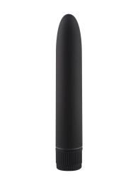 Черный матовый пластиковый вибратор - 14 см.