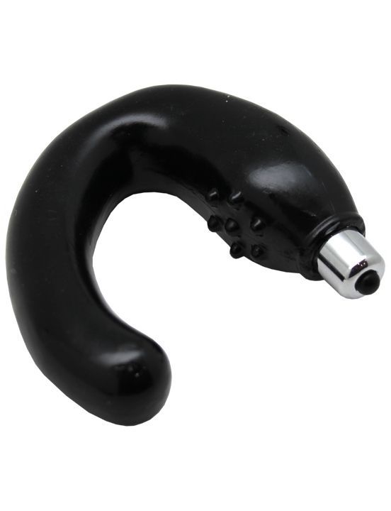 Чёрный С-массажёр простаты с вибрацией