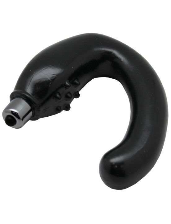 Чёрный С-массажёр простаты с вибрацией