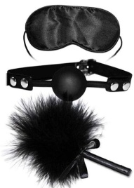 Набор для БДСМ-игр: маска, кляп, пёрышко