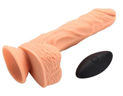 Телесный ротатор-реалистик SUPER REALISTIC COCK WITH BALLS - 22 см.