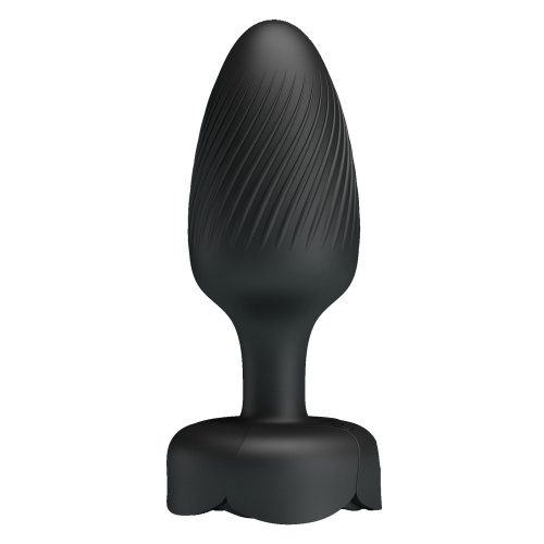 Черная анальная вибропробка с подсветкой Osborn - 9,8 см.