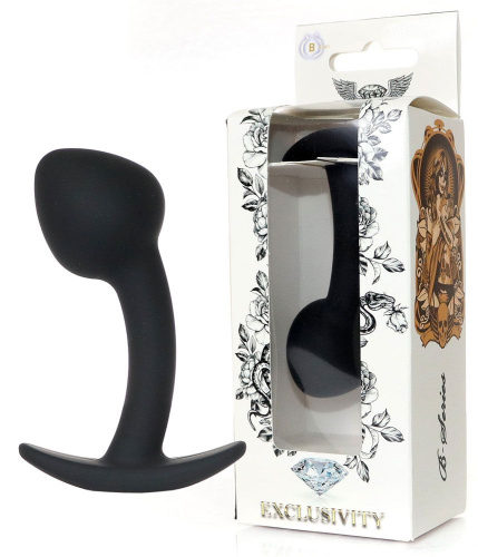 Черная анальная втулка Curved - 9 см.