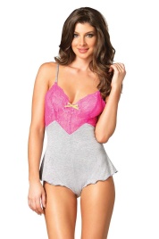 Ромпер из вискозы с кружевным лифом