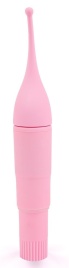 Нежно-розовый мини-вибратор для стимуляции клитора - 16 см.