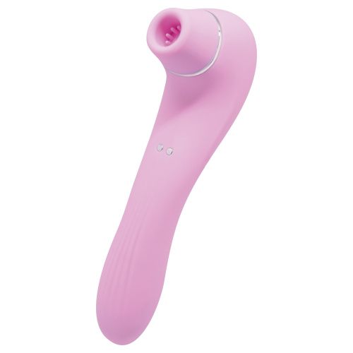 Розовый стимулятор Smoooch Clitoral Suction   Vibration - 18,6 см.