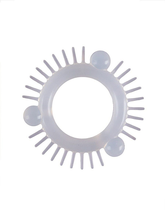 Эластичное эрекционное кольцо с 3 шариками и шипами