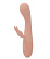 Персиковый вибратор Naya с клиторальным отростком - 18,3 см.
