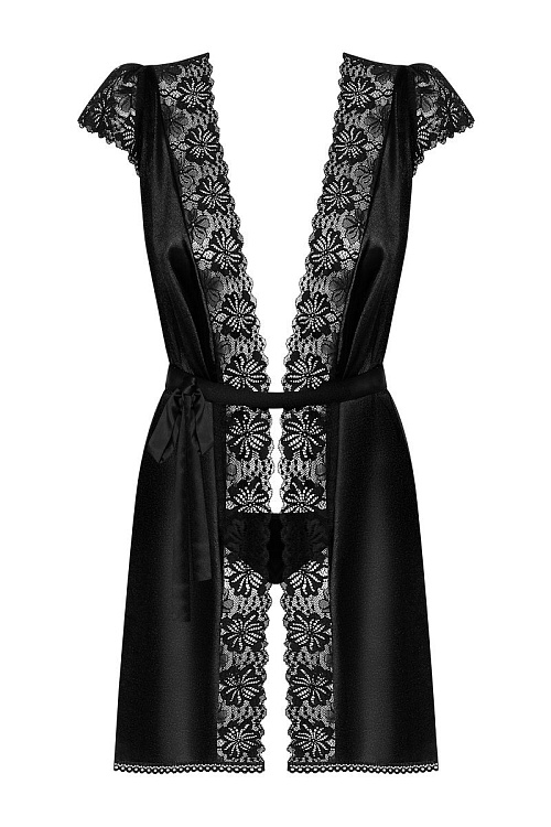 Элегантный пеньюар из стрейч-атласного материала