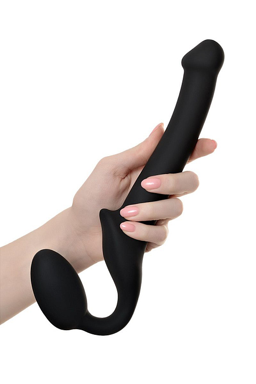 Черный безремневой страпон Silicone Bendable Strap-On S