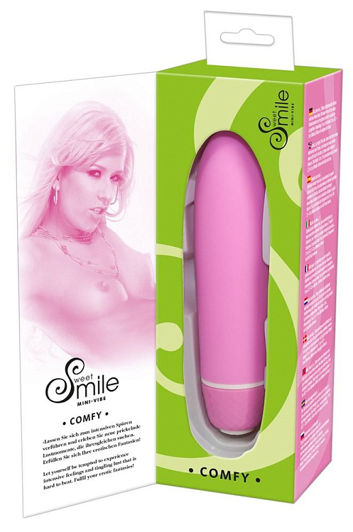 Розовый вибратор Smile Mini Comfy - 13 см.