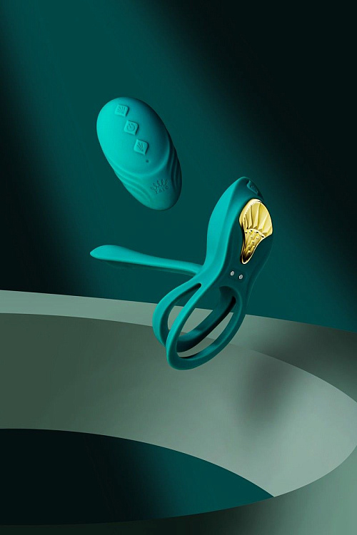 Зеленое эрекционное виброкольцо Bayek с пультом ДУ