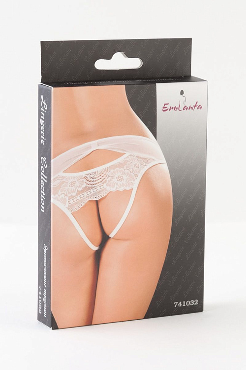 Эротические трусики со вставкой стрейч-сетки на поясе