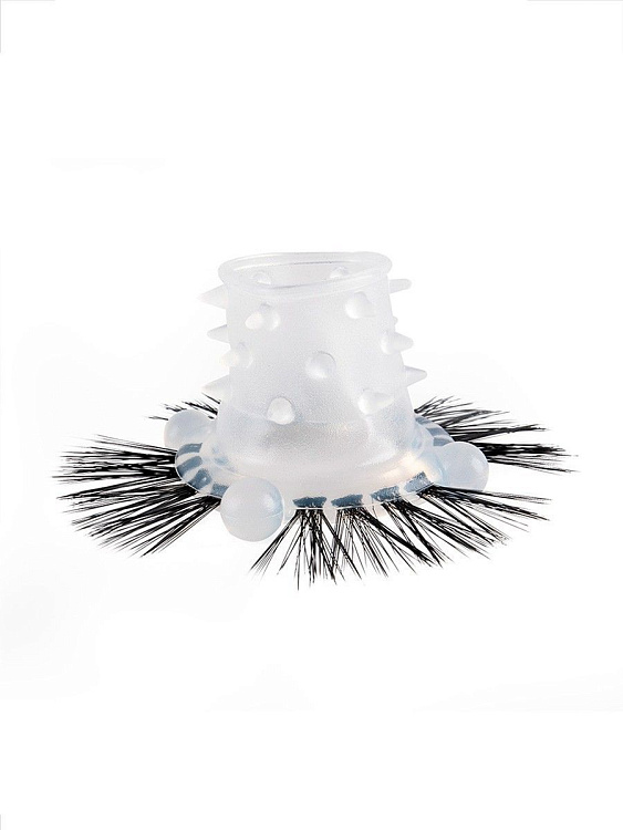 Эластичное эрекционное кольцо с черными «ресничками»