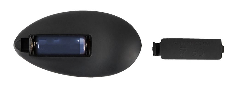 Черная анальная пробка с шейкером и вибрацией - 14 см.