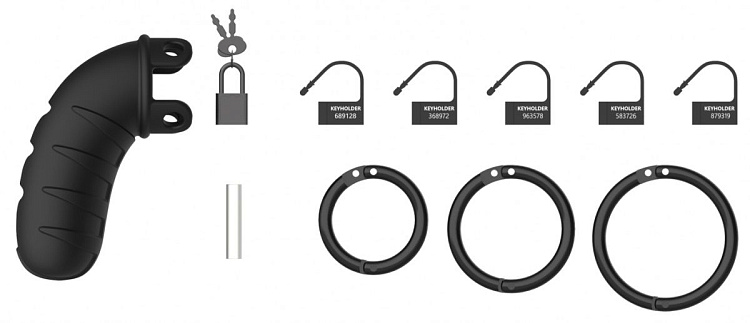 Черный мужской пояс верности Chastity Model 09