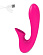 Ярко-розовый фантазийный вибромассажер с клиторальным стимулятором - 19 см.