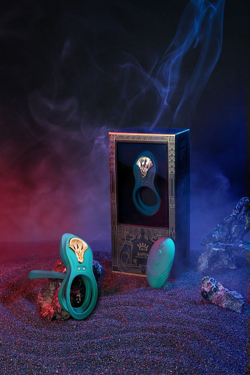 Зеленое эрекционное виброкольцо Bayek с пультом ДУ