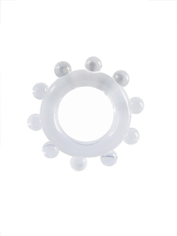 Прозрачное эрекционное кольцо со стимулирующими шариками