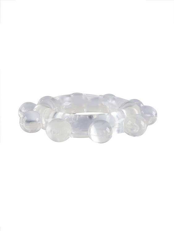 Прозрачное эрекционное кольцо со стимулирующими шариками