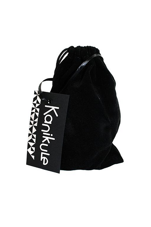 Чёрная силиконовая анальная пробка с светло-розовым кристаллом - 7 см.