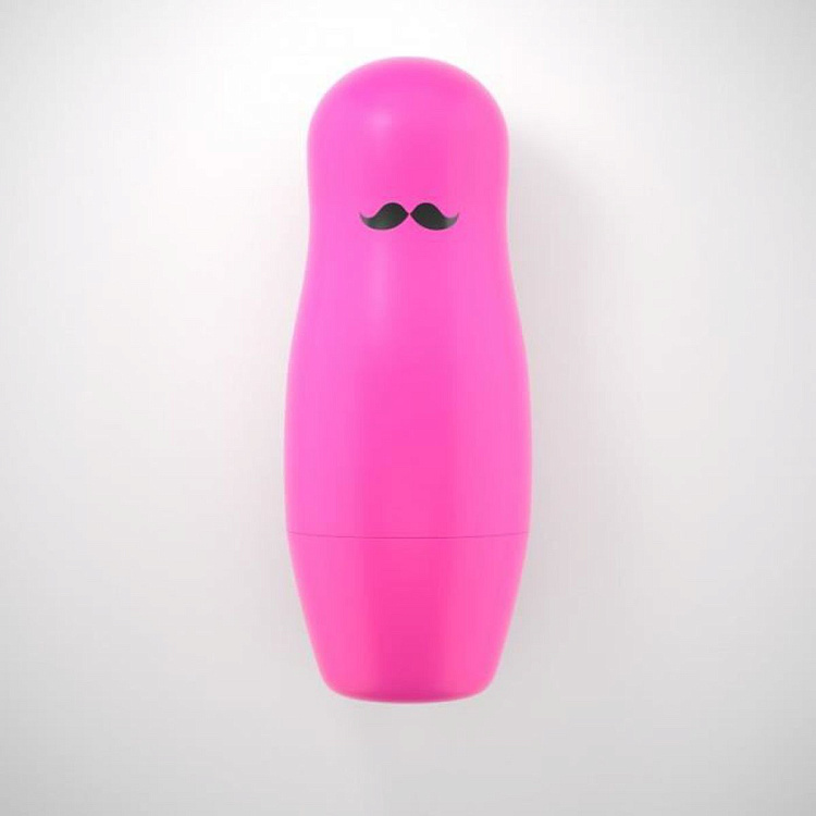 Черный вибратор в розовом чехле-матрешке I-Doll - 17 см.