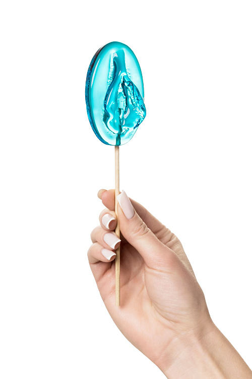Леденец в форме вагины со вкусом блю кюрасао - 50 гр.