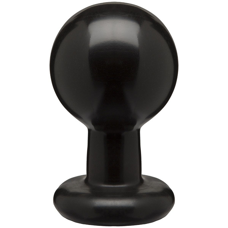 Круглая черная анальная пробка Classic Round Butt Plugs Large - 12,1 см.