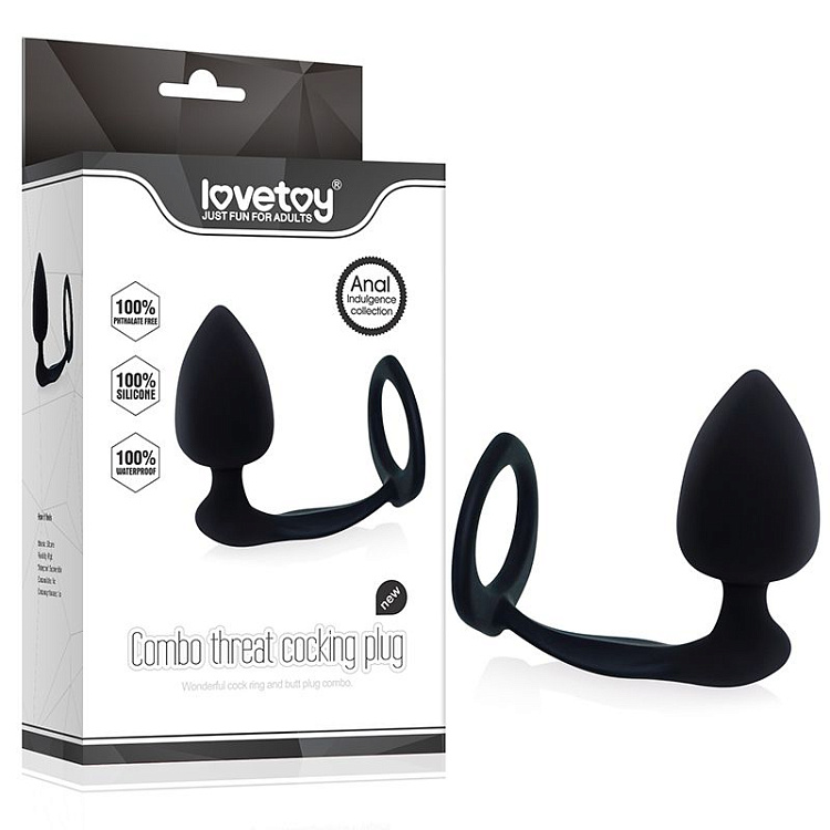 Эрекционное кольцо с анальной втулкой Combo Threat