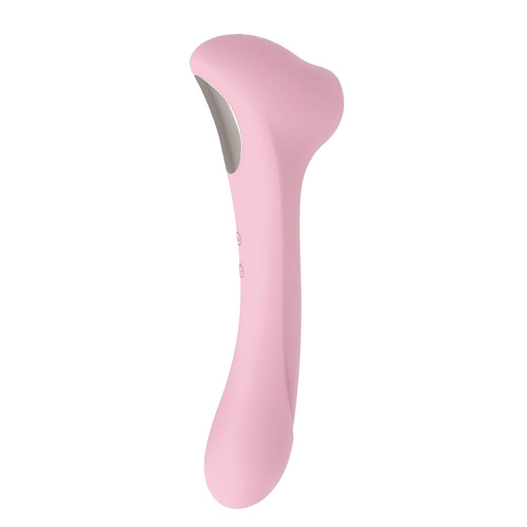 Нежно-розовый двусторонний стимулятор Daisy Massager - 20,2 см.