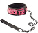 Розово-чёрный ошейник с поводком Collar With Leash