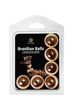 Набор из 6 шариков с массажным маслом Brazilian Balls с ароматом шоколада