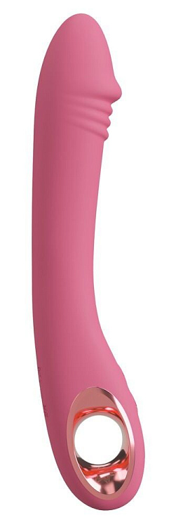 Розовый тонкий вибратор для точки G Slim G-Spot Rose - 21,4 см.