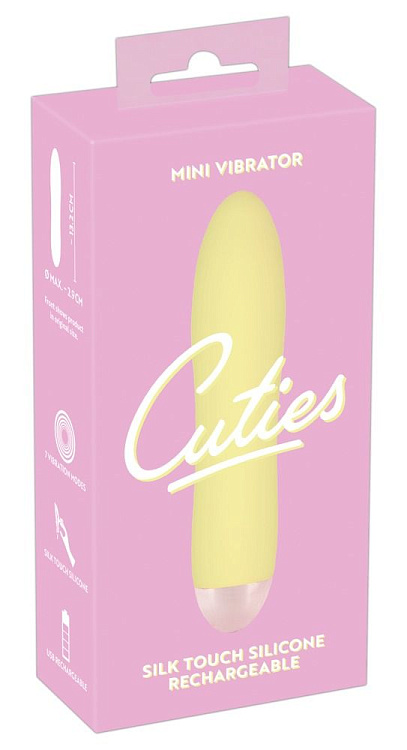Желтый мини-вибратор Cuties Mini - 13,2 см.