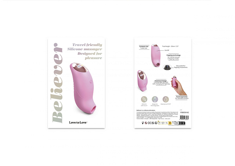 Розовый вакуум-волновой стимулятор Believer