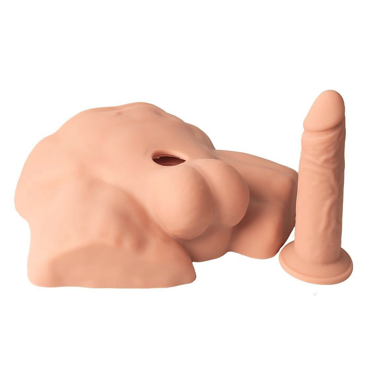 Карамельный мужской полуторс с фаллоимитатором SILEXD Apollo S 7