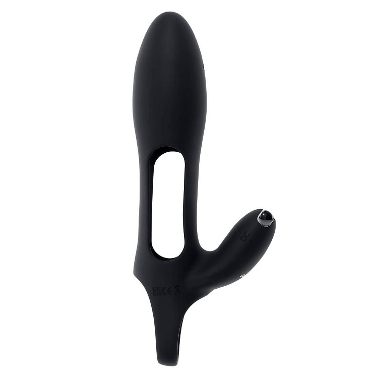 Черная насадка на пенис с вибрацией Nautilus