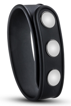 Черное эрекционное кольцо на кнопках