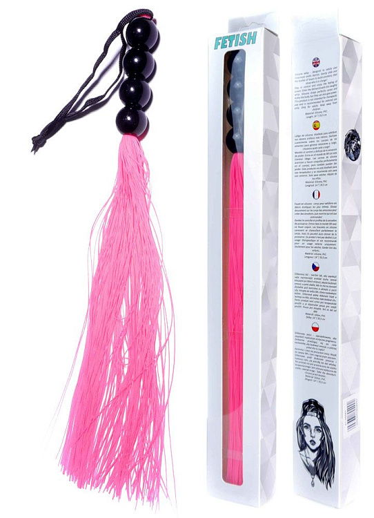 Розовая силиконовая плеть - 35,5 см.