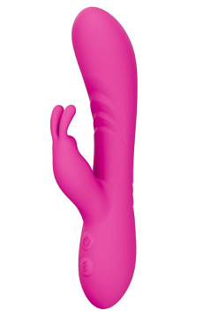 Розовый силиконовый вибратор-кролик