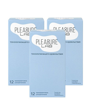 Набор из 3 упаковок ультратонких презервативов Pleasure Lab (по 12 шт.)