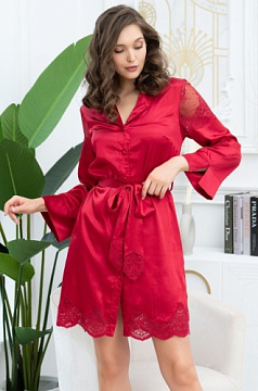 Шелковый пеньюар с кружевом Aurelia