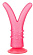 Розовый стимулятор с раздвоенным кончиком - 16 см.