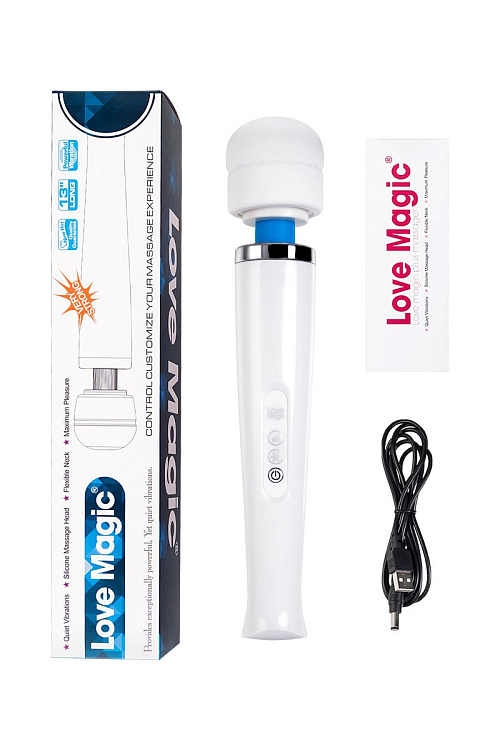Белый вибромассажер Love Magic - 32 см.