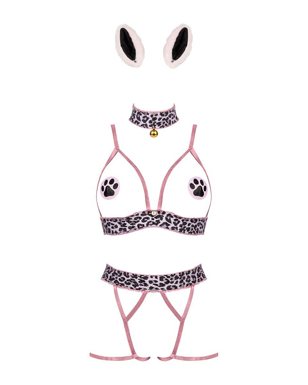 Игровой комплект Catriny: лиф, пояс, ободок, чокер, пэстисы