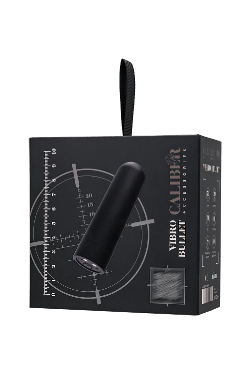 Черная перезаряжаемая вибропуля RealStick CALIBER - 7 см.
