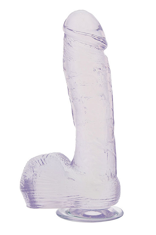 Прозрачный фаллоимитатор на присоске - 21,6 см.