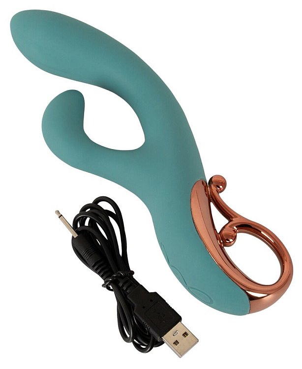 Бирюзовый вибратор-кролик The Magician Rabbit Vibrator - 22,5 см.