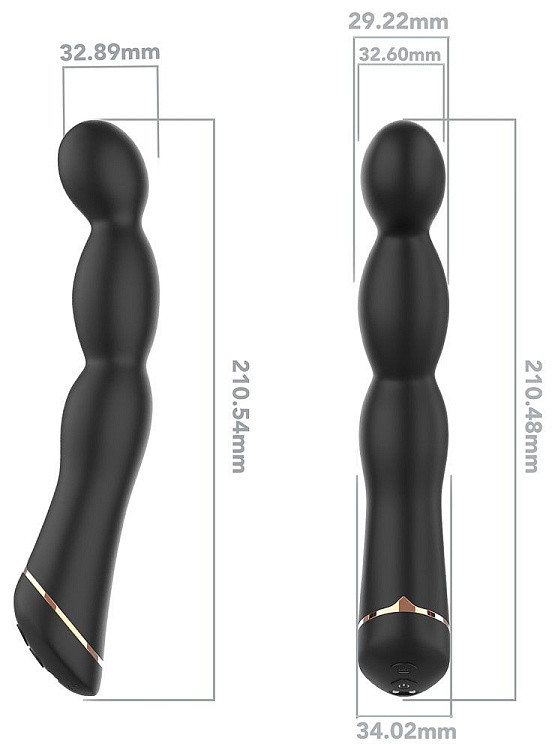 Черный вибратор для G-точки Laband - 21 см.